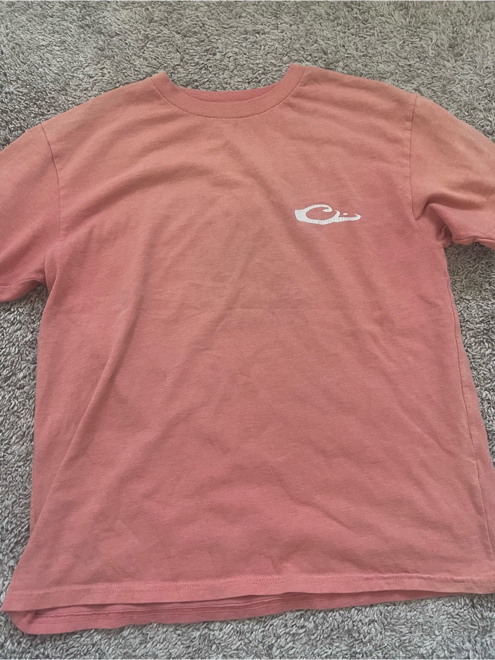 Drake Short Sleeve Crew Tee in Dusty Rose with White Logo